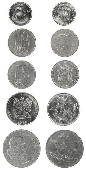 set nikkel érmék Dél-Afrika 5-50 cent - Fotó, kép
