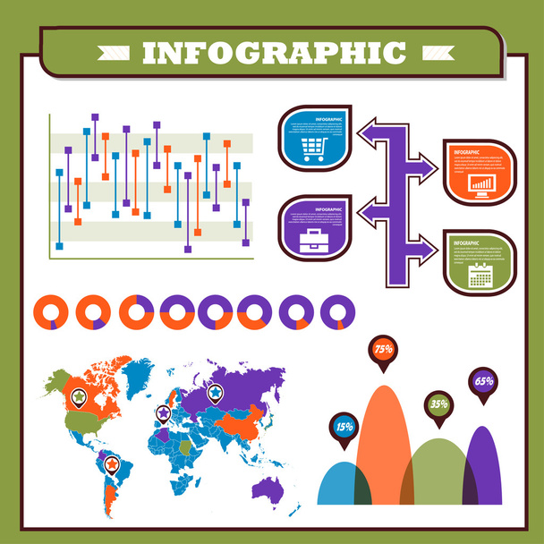 στοιχεία της infographics για τις επιχειρήσεις και τις στατιστικές. διάνυσμα - Διάνυσμα, εικόνα