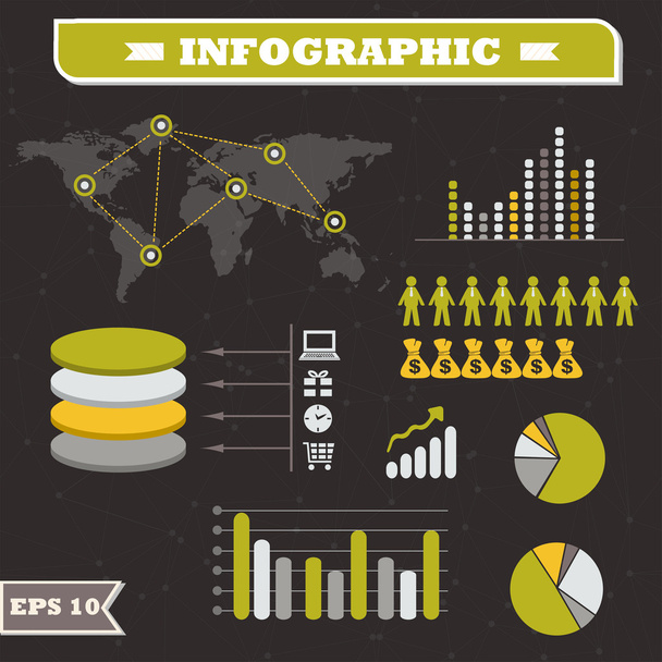 infographics az üzleti és a statisztika elemeit. vektor - Vektor, kép