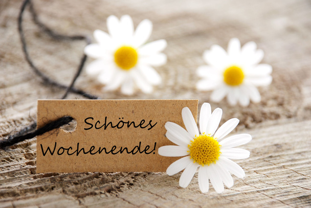Natural Label with Schoenes Wochenende - Photo, Image