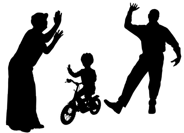 Vector silhouette of family. - Vector, Image