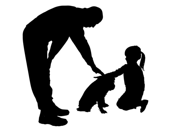Vector silhouette of family. - Vector, Image