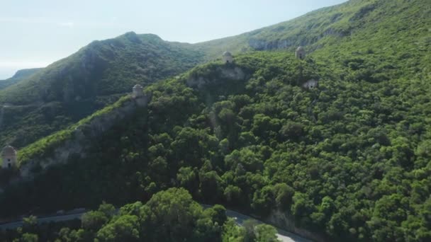 Arrabida. Portugal. Wunderschöne Klosteranlage von oben gesehen - Filmmaterial, Video