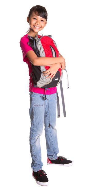 νεαρό κορίτσι με σακίδιο - Φωτογραφία, εικόνα