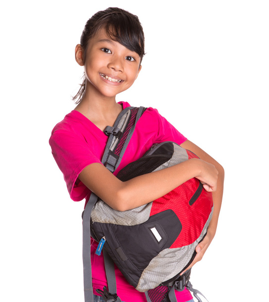 Молодая девушка с рюкзаком
 - Фото, изображение