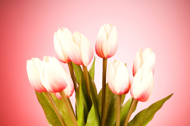 Ramo de flores de tulipán sobre la mesa
 - Foto, Imagen