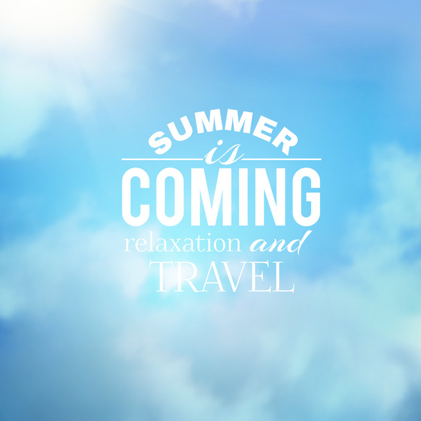 Summer background with clouds - Vector, Image