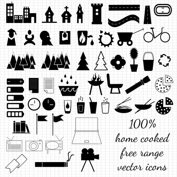 Icons of various things - Vector, Image