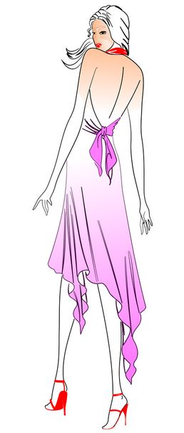 Moda mujer púrpura
 - Vector, imagen