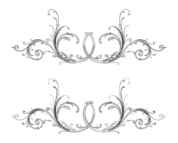 barokk két stílus: hagyományos és a kalligráfia - Vektor, kép