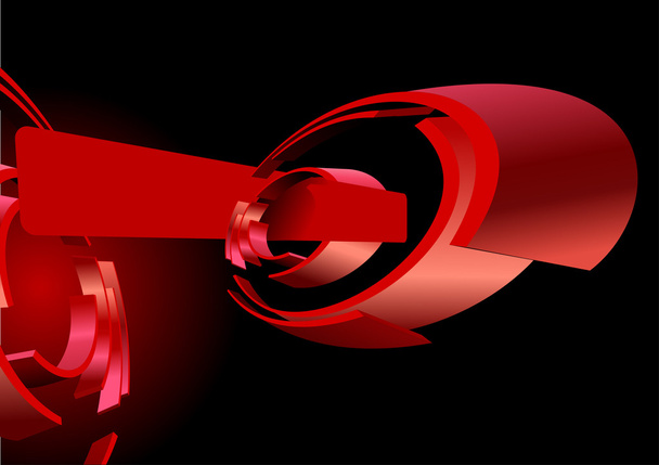 Abstract Red 3D Rings - Вектор,изображение