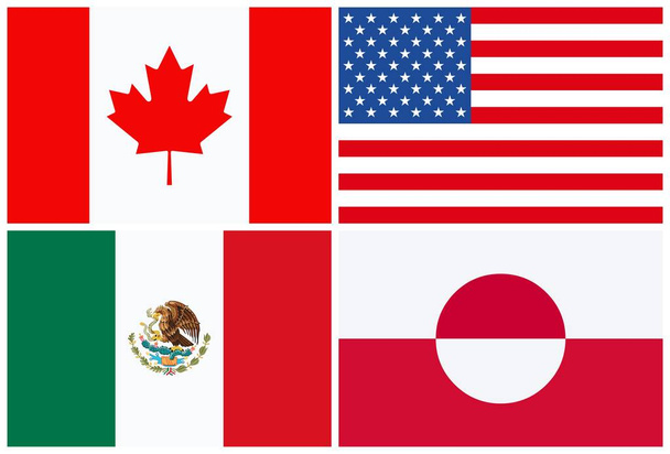 Flagi wektorowe krajów Ameryki Północnej - Wektor, obraz