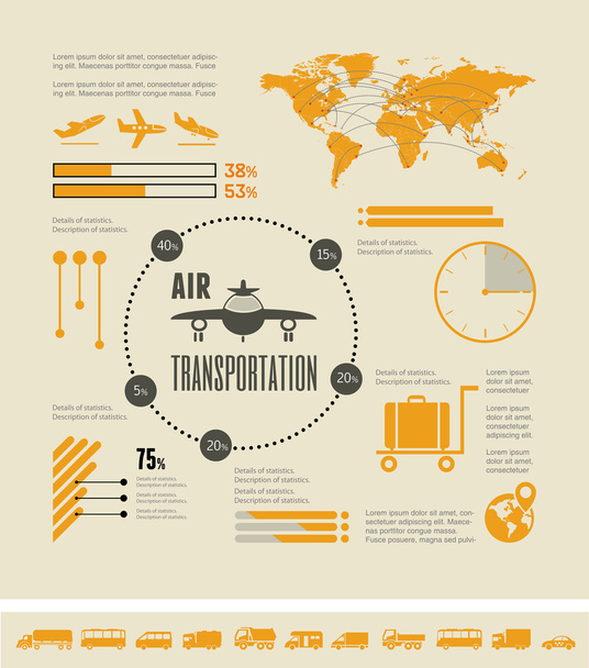 Travel Infographic Template. - Vetor, Imagem