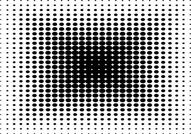 Hintergrund schwarzer Punkte, die sich auf den Horizont konzentrieren - Vektor, Bild