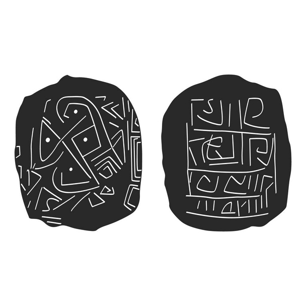 ícone vetorial com tablets Gradeshnitsa Amuleto neolítico para o seu projeto - Vetor, Imagem