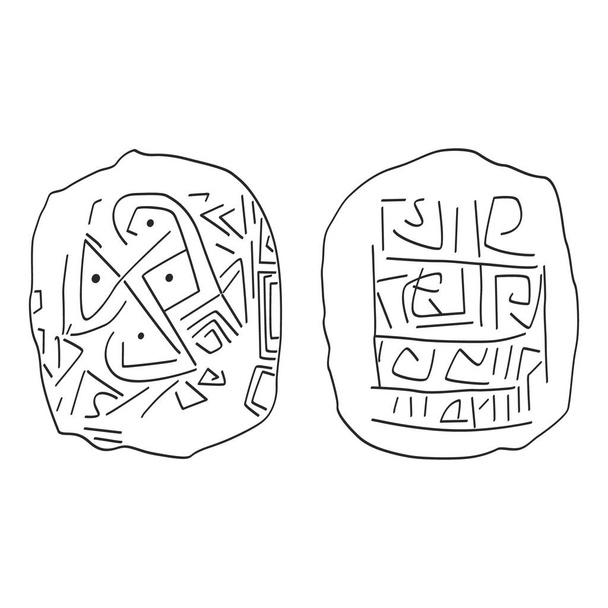 vektorová ikona s Gradeshnitsa tabletami Neolitický amulet pro váš projekt - Vektor, obrázek