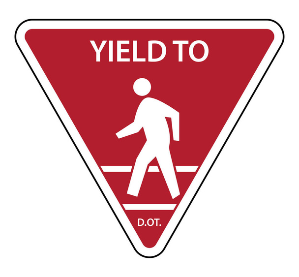 Verkehrszeichen weicht Fußgängern - Vektor, Bild
