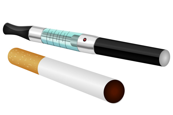 Электронная и нормальная сигарета
 - Вектор,изображение