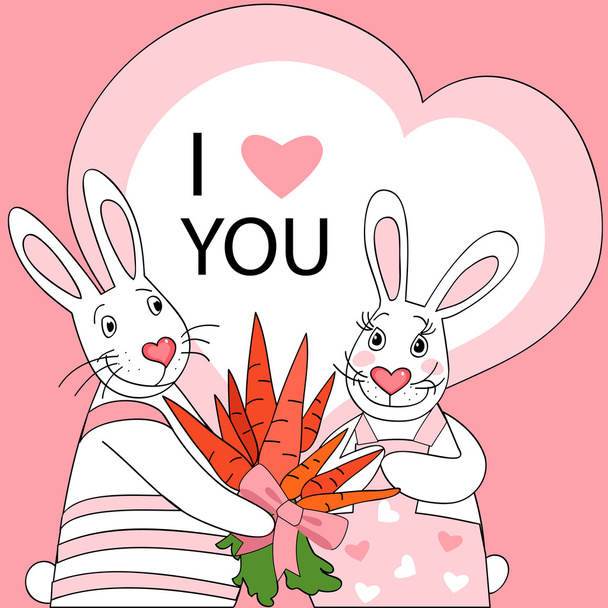 Rabbit valentine - Vektor, Bild