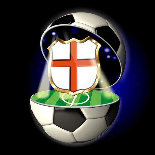 Offener Fußball mit Wappen Englands - Foto, Bild