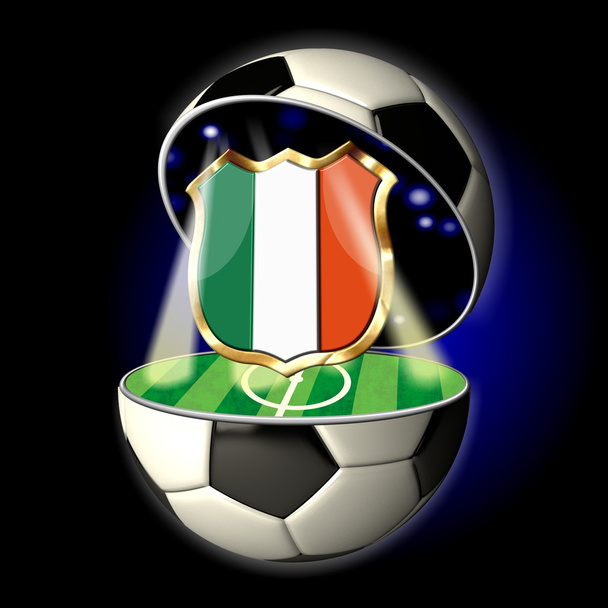 відкрити футбольний м'яч з crest Італії - Фото, зображення