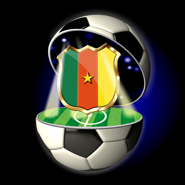 відкрити футбольний м'яч з crest Камеруну - Фото, зображення