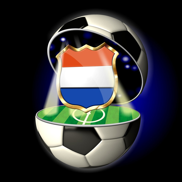 Open voetbal met kuif van Nederland - Foto, afbeelding