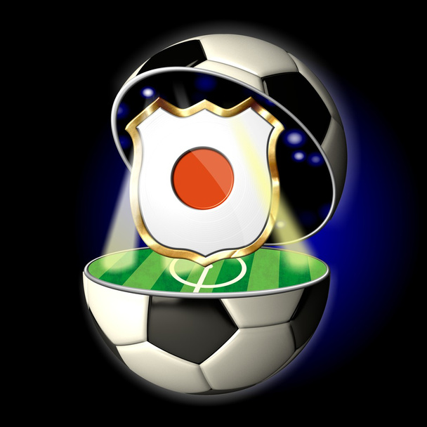 Open voetbal met kuif van japan - Foto, afbeelding