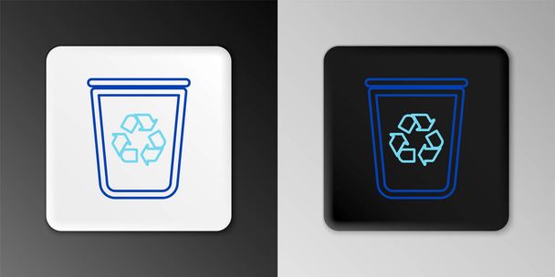 Line Recycle bin újrahasznosítás szimbólum ikon elszigetelt szürke háttér. Szemetes ikon. Szemetes kuka tábla. Újrahasznosító tábla. Színes vázlat koncepció. Vektor - Vektor, kép
