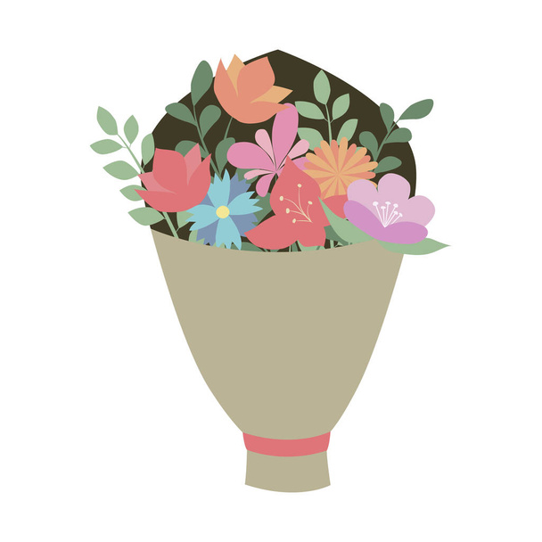 Ilustracja wektora z bukietem kwiatów - Wektor, obraz
