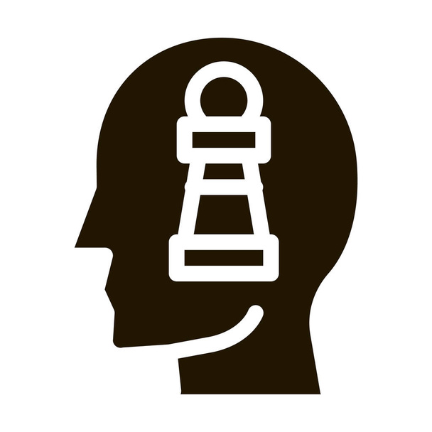 Chess Figure Head glyph icon vector. Chess Figure Head Sign. isolated symbol illustration - Vector, Image