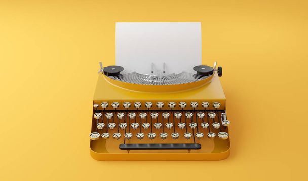 Retro vintage kirjoituskone tyhjä pala paperia yksivärinen moderni tyyli - Valokuva, kuva