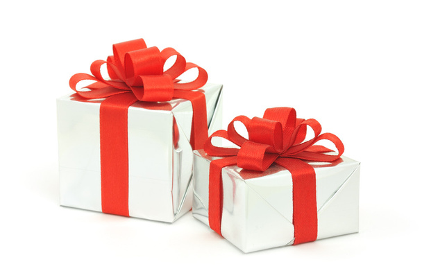 Silver gift boxes - Φωτογραφία, εικόνα