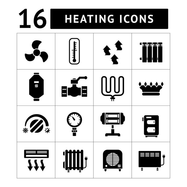 Set icons of heating - Vector, Image