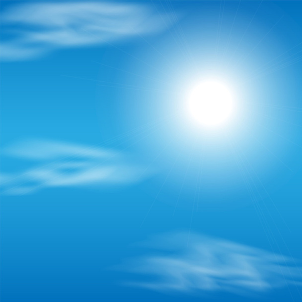 błękitne niebo z rażącym słońcu - Wektor, obraz