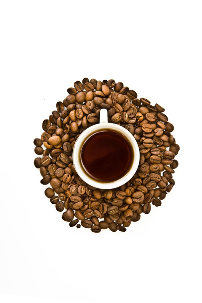 šálek káva a kávové zrna - Fotografie, Obrázek