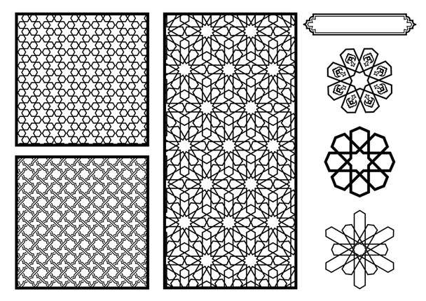 Традиционные ближневосточные исламские шаблоны - вектор
 - Вектор,изображение