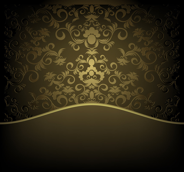 Vector decorative design background with floral golden ornament - Vector, Image