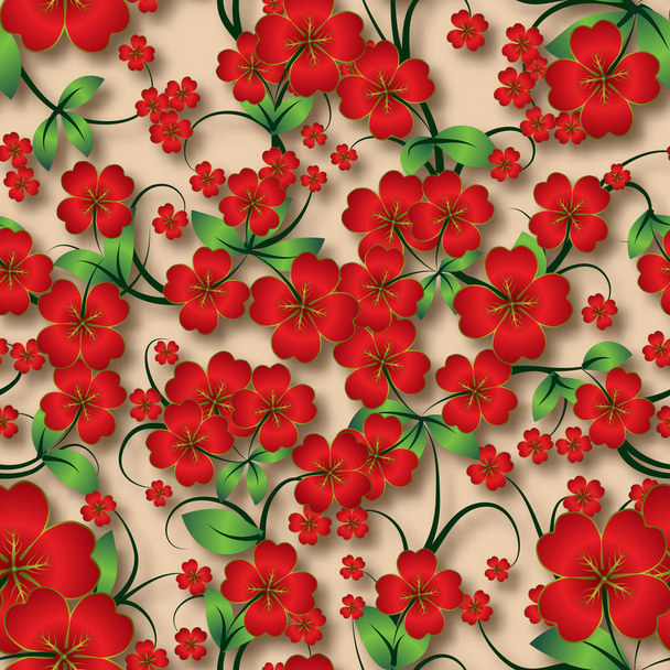 abstract floral background with spring ornament - Vector, Imagen