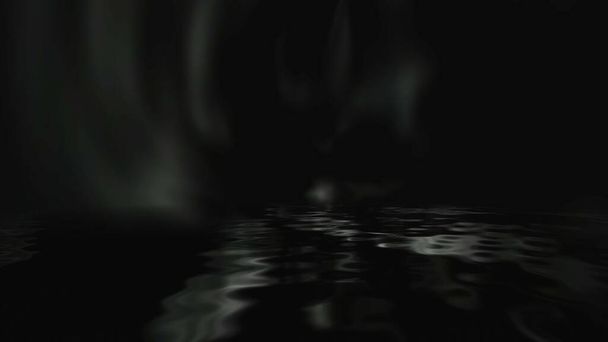 Donker water en mysterieus licht 3D illustratie - Foto, afbeelding