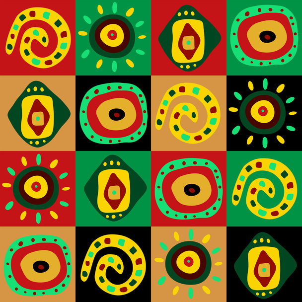 Seamless pattern with funny ethnic ornament - Vecteur, image