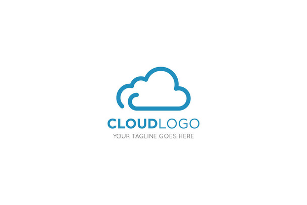 cloud tech logo and icon vector illustration design template - Vector, Image