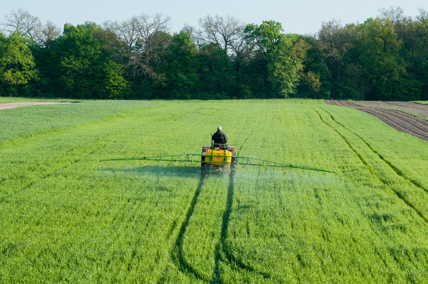 Pulverizador de pesticidas em campo
 - Foto, Imagem