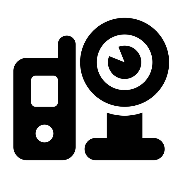 babyfoon monitoren icoon in Solid stijl - Vector, afbeelding
