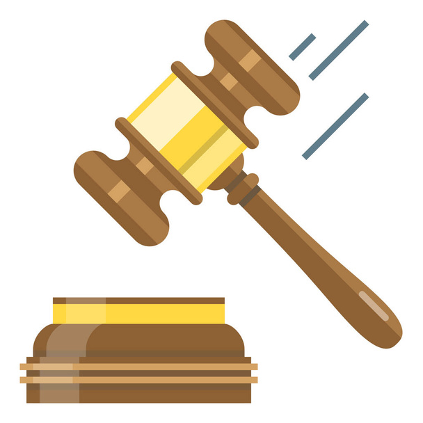 auction court court of law icon in Flat style - Wektor, obraz