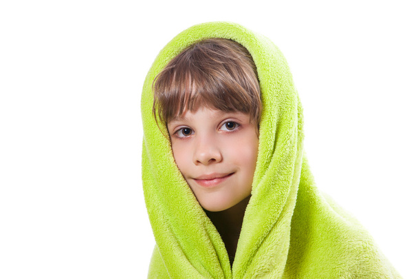 girl in a green towel - Photo, image
