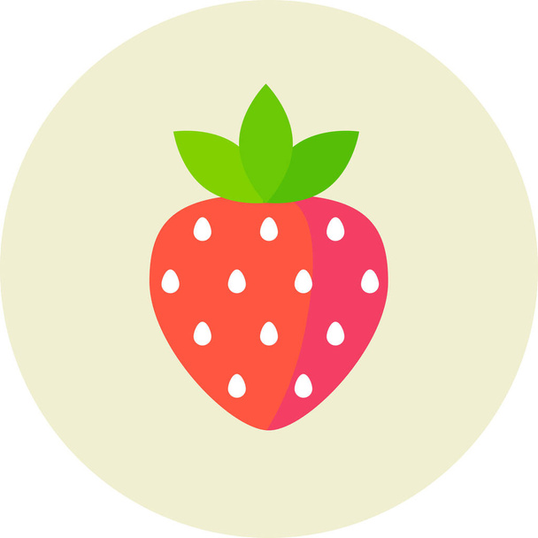 berry food strawberry icon in Flat style - Vector, Image