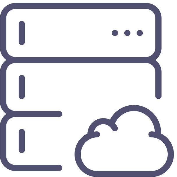 icône de base de données cloud de sauvegarde dans le style Outline - Vecteur, image