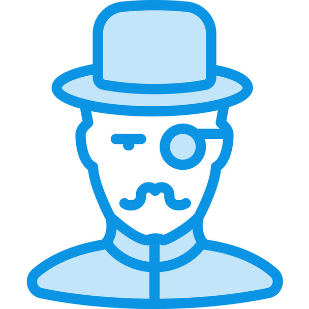 mustache man vintage icon in Outline style - Vector, Image