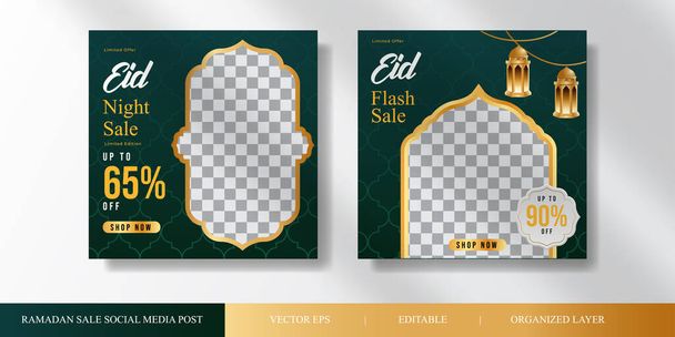 Luxury Ramadan vendita social media post template. Eid Vendita, promozione, prodotto in vendita. Illustrazione vettoriale modificabile e livello organizzato. - Vettoriali, immagini